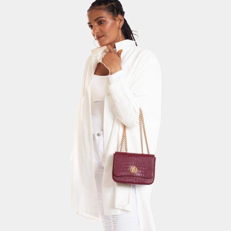 مملوكة مسبقًا Charriol Bordeaux Leather LaetitiaClassic Handbag
