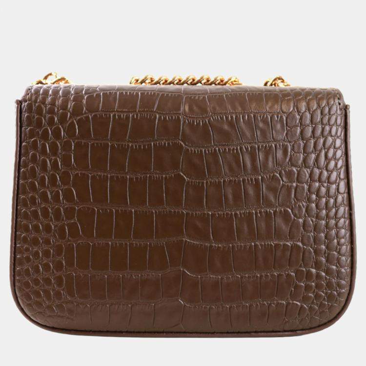 Pre Owned Charriol Dark Brown Leather LaetitiaClassic Handbag