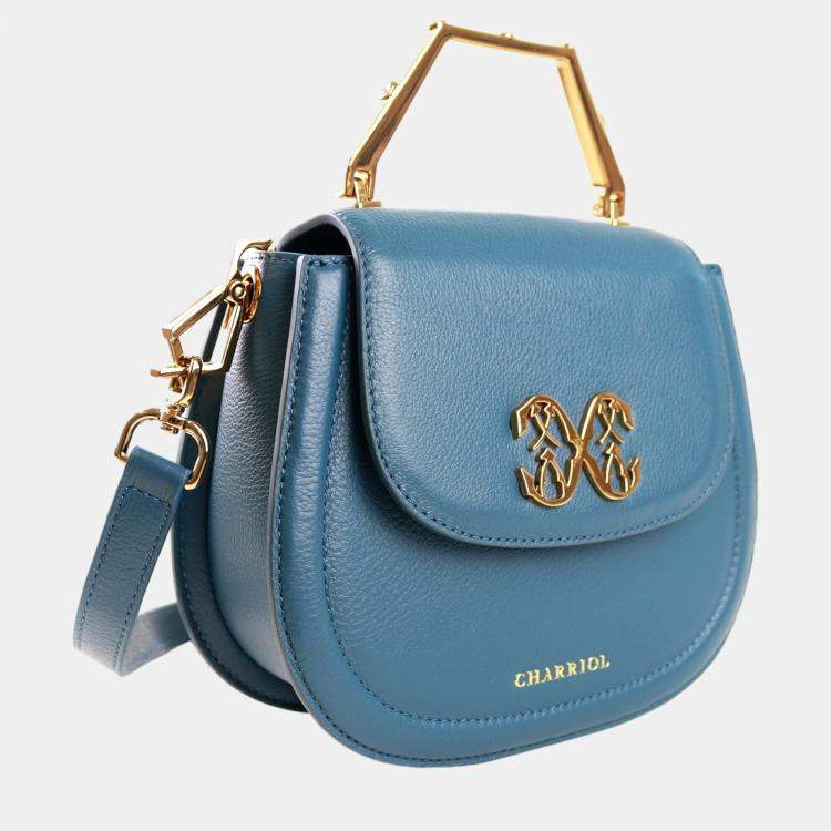 Pre Owned Charriol Bluish Green Leather MARIE OLGA Handbag