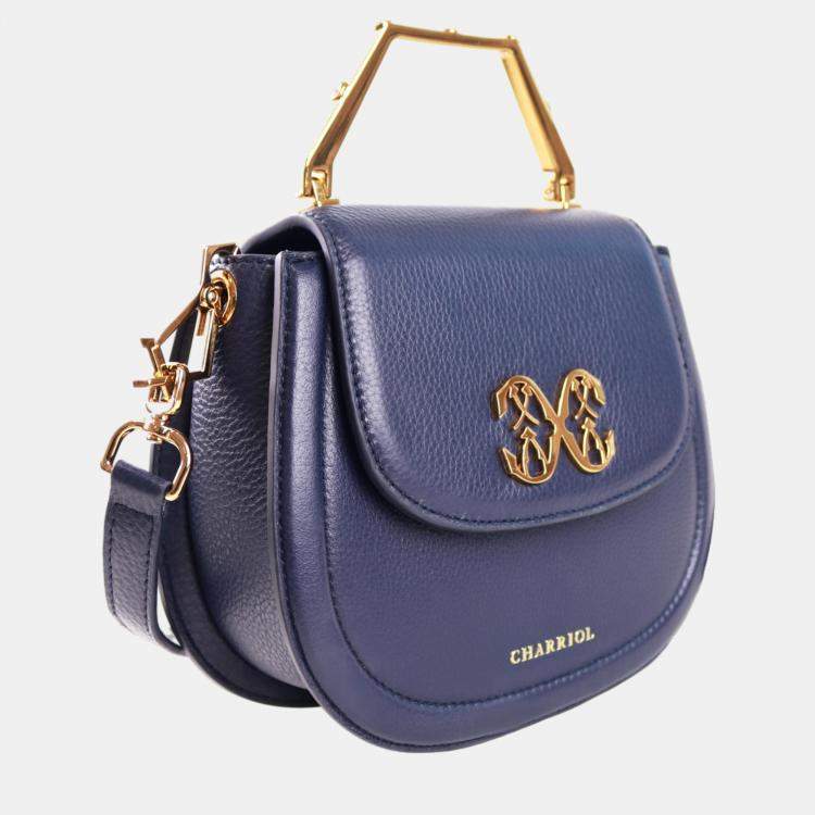 Pre Owned Charriol Dark blue Leather MARIE OLGA Handbag
