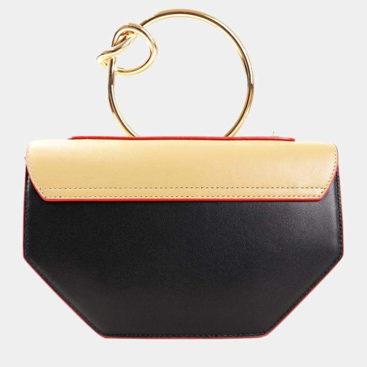 Pre Owned Charriol Black/Yellow Leather ZENITUDE Handbag
