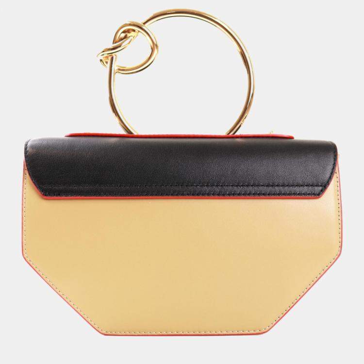 Pre Owned Charriol Yellow/Black Leather ZENITUDE Handbag