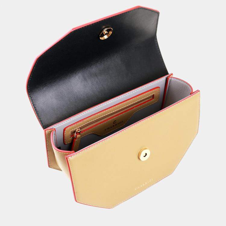 Pre Owned Charriol Yellow/Black Leather ZENITUDE Handbag