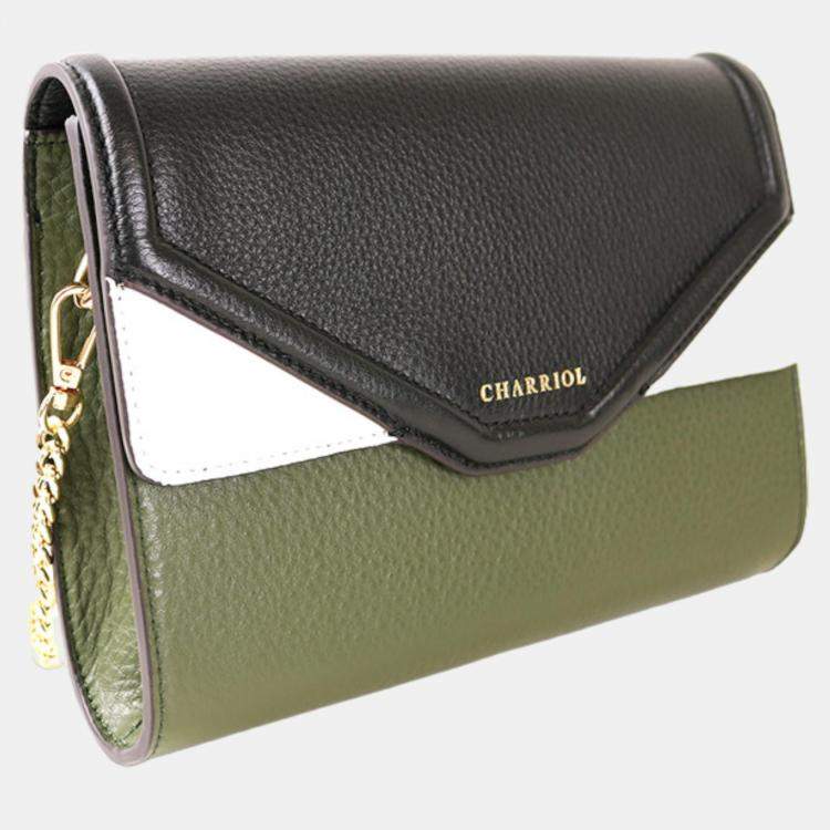 Pre Owned Charriol Green Leather Forever Crossbody