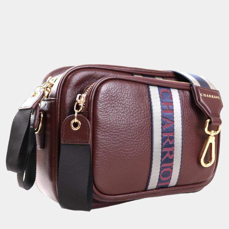 Pre Owned Charriol Bordeaux Leather Deauville Crossbody