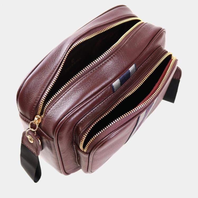Pre Owned Charriol Bordeaux Leather Deauville Crossbody