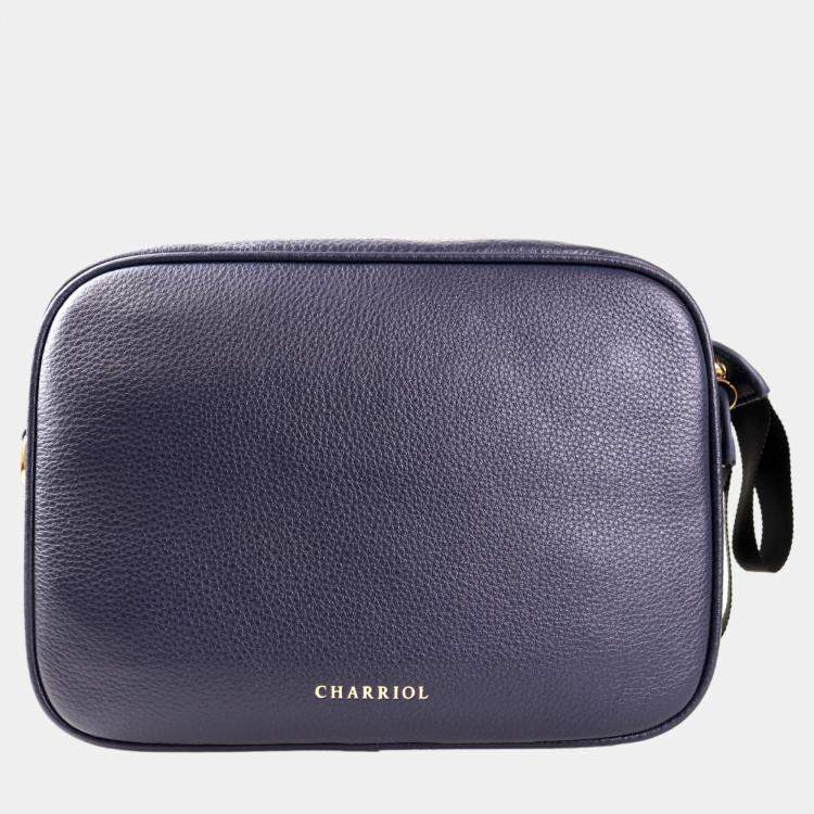 Pre Owned Charriol Dark Blue Leather Deauville Crossbody