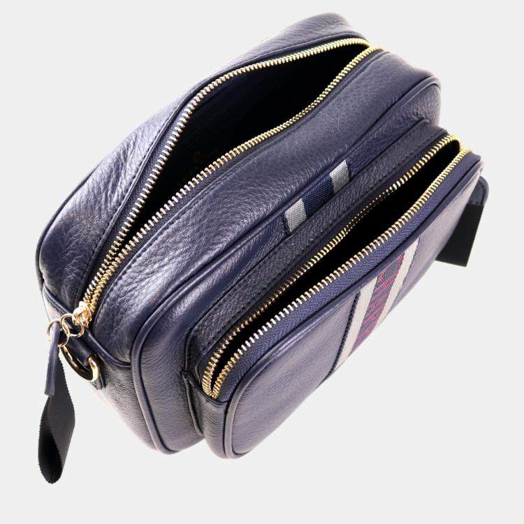 Pre Owned Charriol Dark Blue Leather Deauville Crossbody
