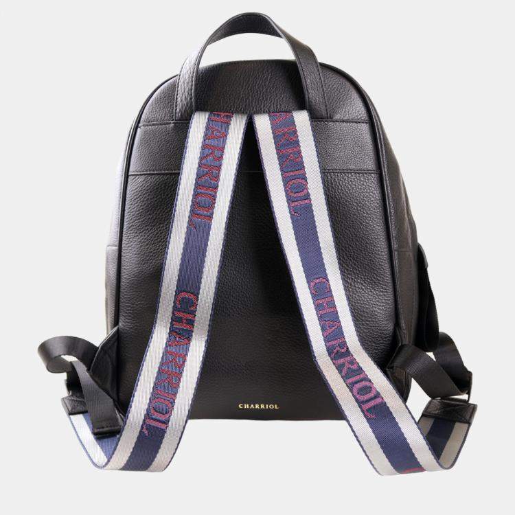 Pre Owned Charriol Black Leather Deauville Back Pack