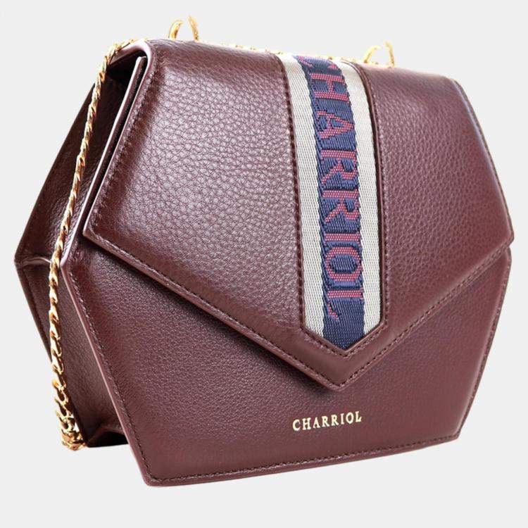 Pre Owned Charriol Bordeaux Leather Deauville Crossbody
