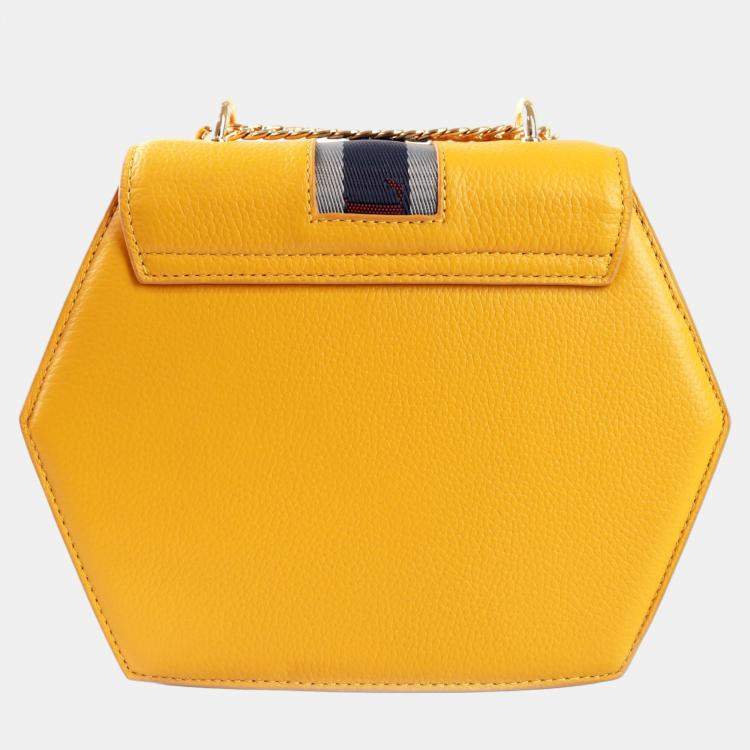 Pre Owned Charriol Yellow Leather Deauville Crossbody