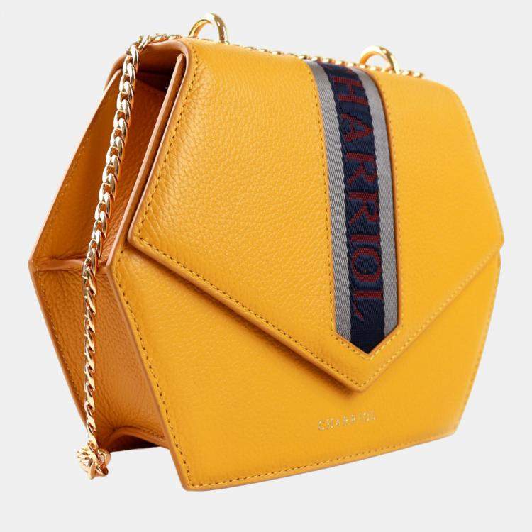Pre Owned Charriol Yellow Leather Deauville Crossbody