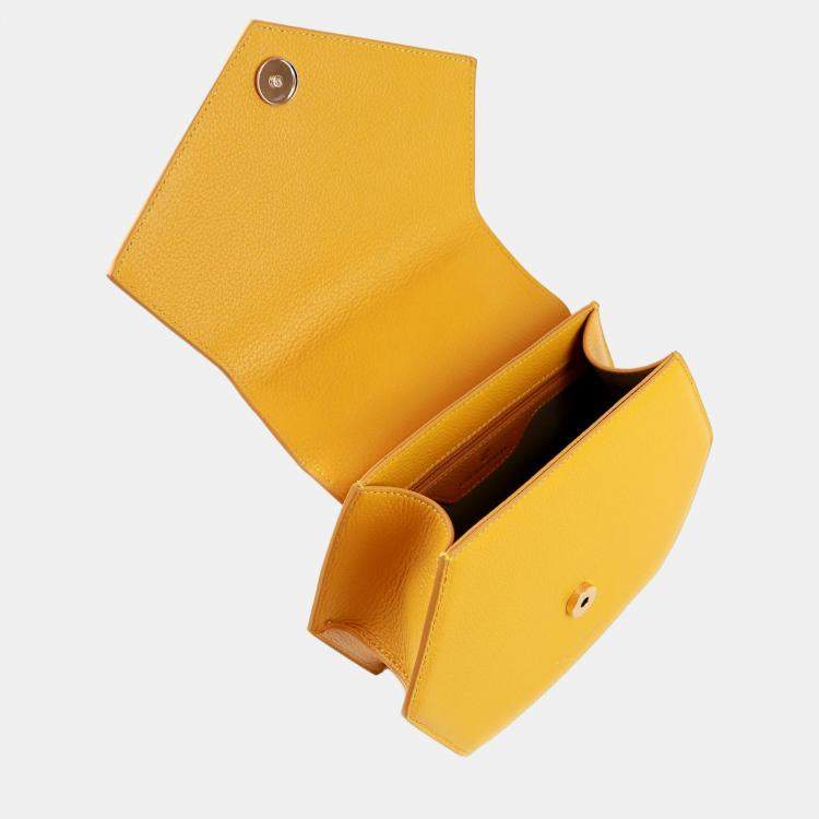 Pre Owned Charriol Yellow Leather Deauville Crossbody