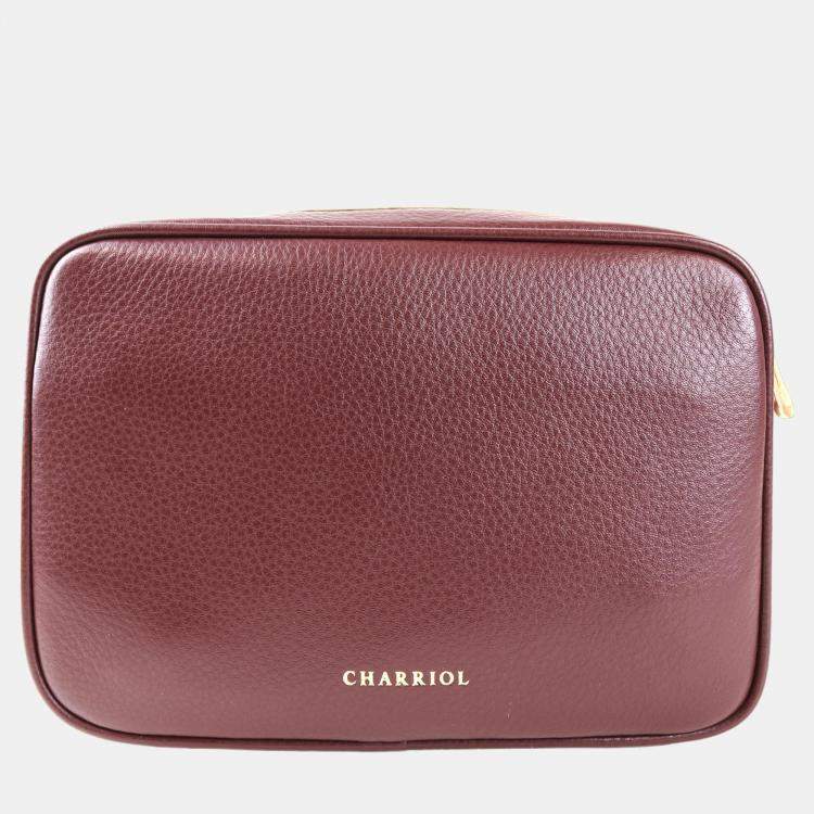 Pre Owned Charriol Bordeaux Leather Deauville Crossbody