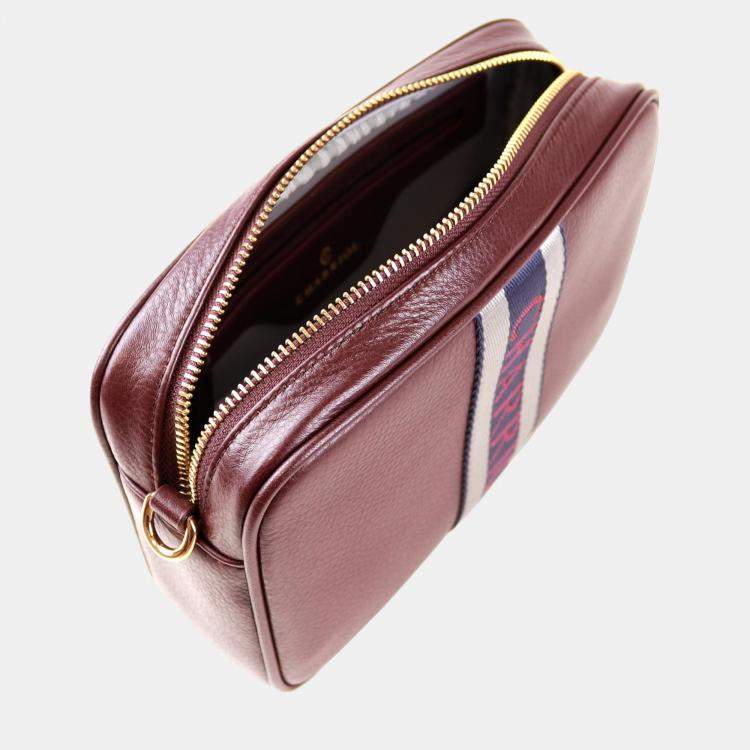 Pre Owned Charriol Bordeaux Leather Deauville Crossbody