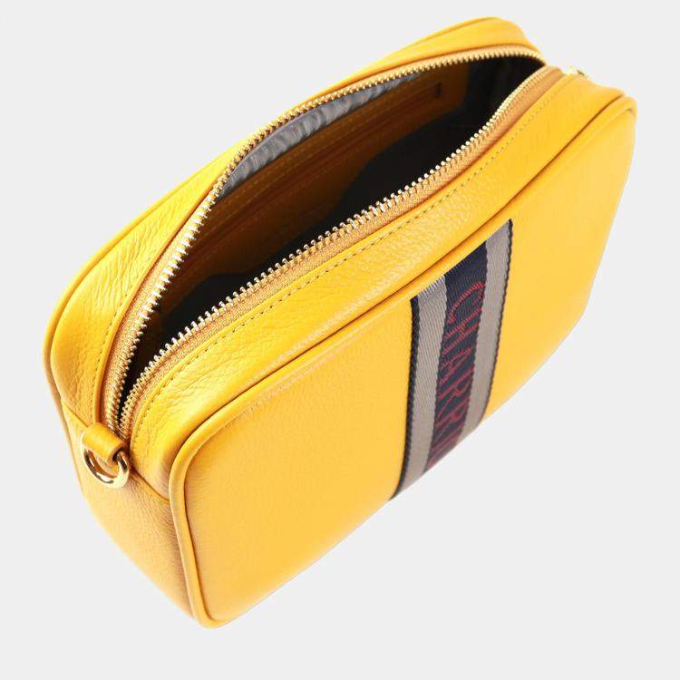 Pre Owned Charriol Yellow Leather Deauville Crossbody