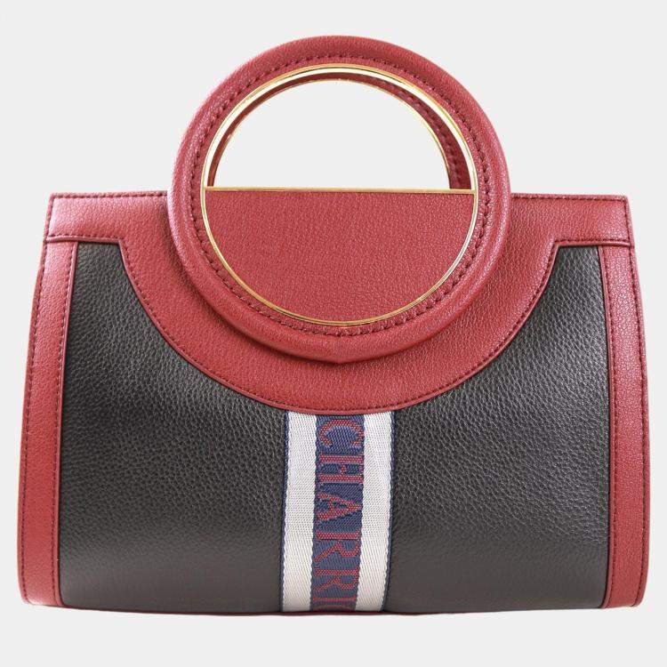 Pre Owned Charriol Bordeaux Leather Deauville Handbag