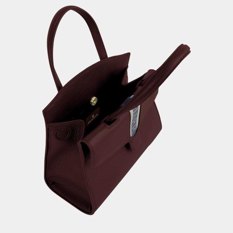 Pre Owned Charriol Bordeaux Leather Deauville Handbag