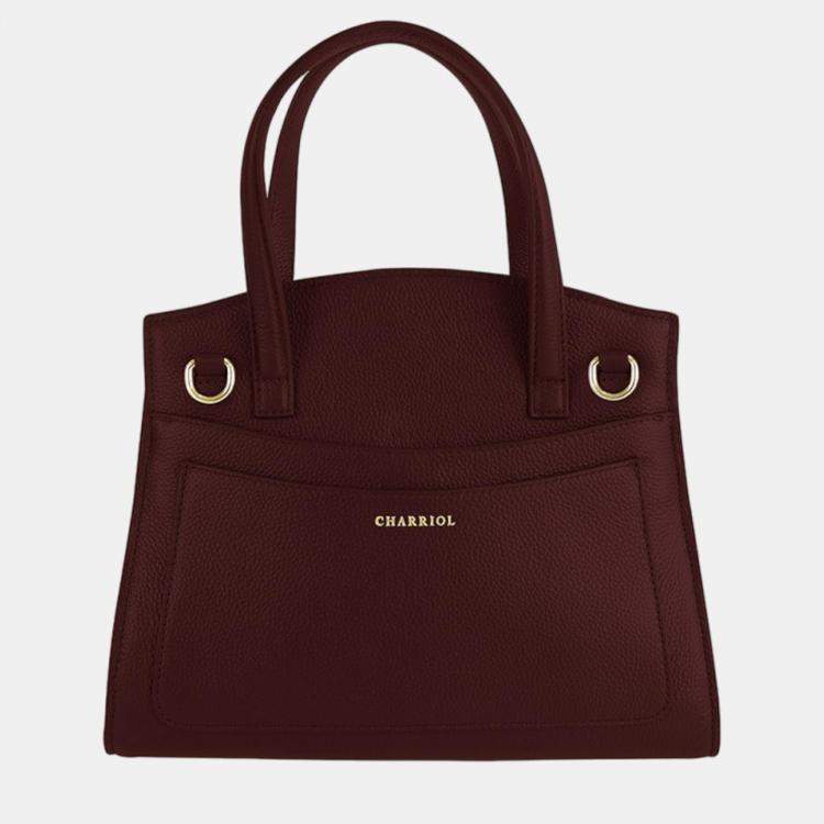 Pre Owned Charriol Bordeaux Leather Deauville Handbag