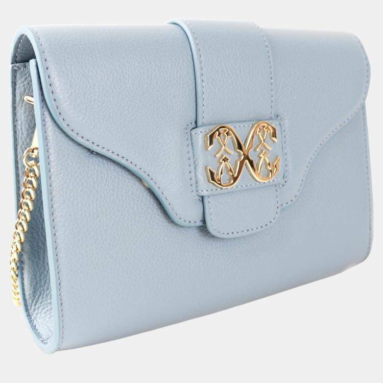 Pre Owned Charriol Light Blue Leather MARIE OLGA Crossbody