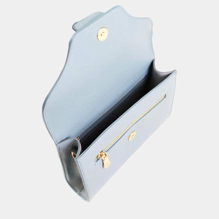 Pre Owned Charriol Light Blue Leather MARIE OLGA Crossbody