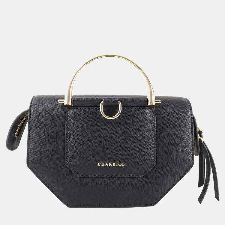 Pre Owned Charriol Black Leather Cetic Legacy Crossbody