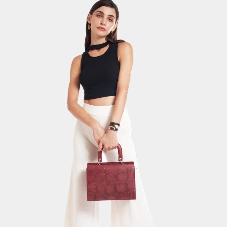 Pre Owned Charriol Bordeaux Leather Passion Handbag