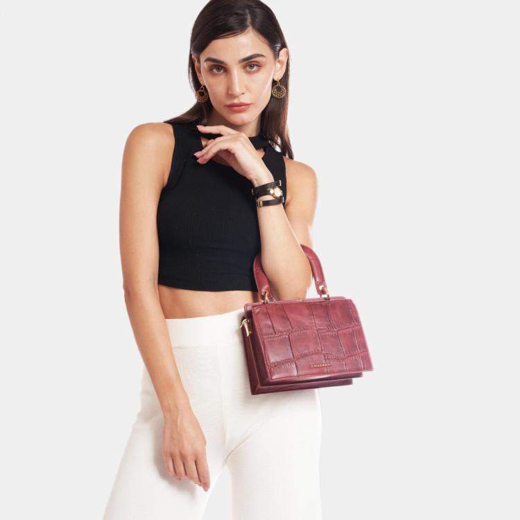 Pre Owned Charriol Bordeaux Leather Passion Handbag