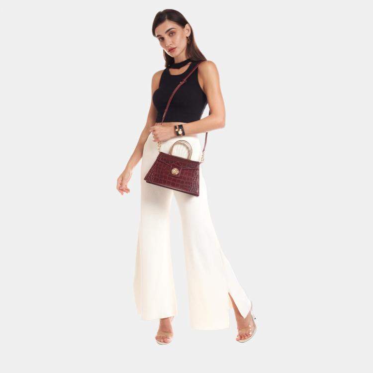 Pre Owned Charriol Bordeaux Leather Laetitia Crossbody