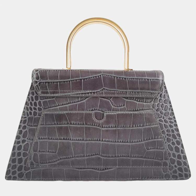 Pre Owned Charriol Grey Leather Laetitia Crossbody