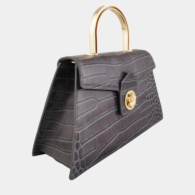 Pre Owned Charriol Grey Leather Laetitia Crossbody