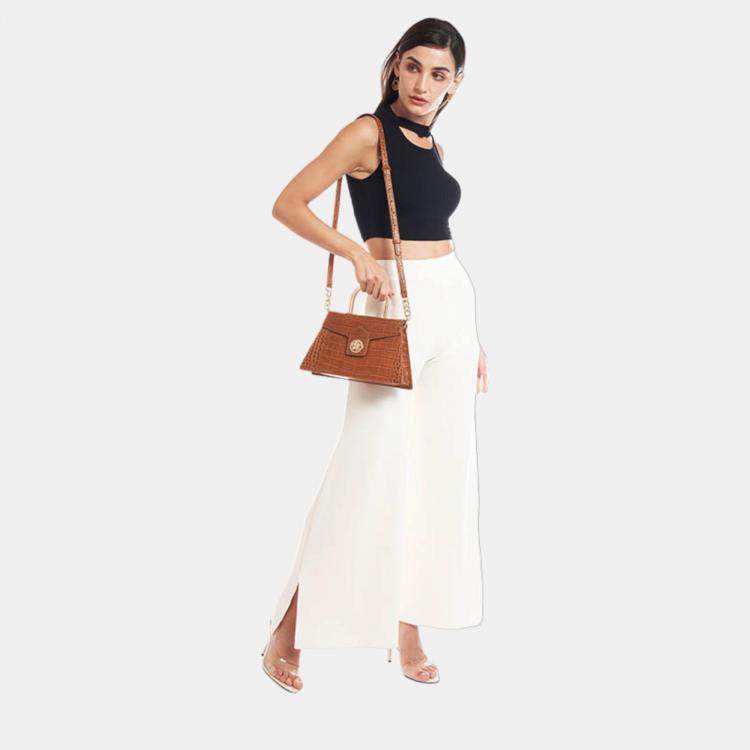 Pre Owned Charriol Brown Leather Laetitia Crossbody