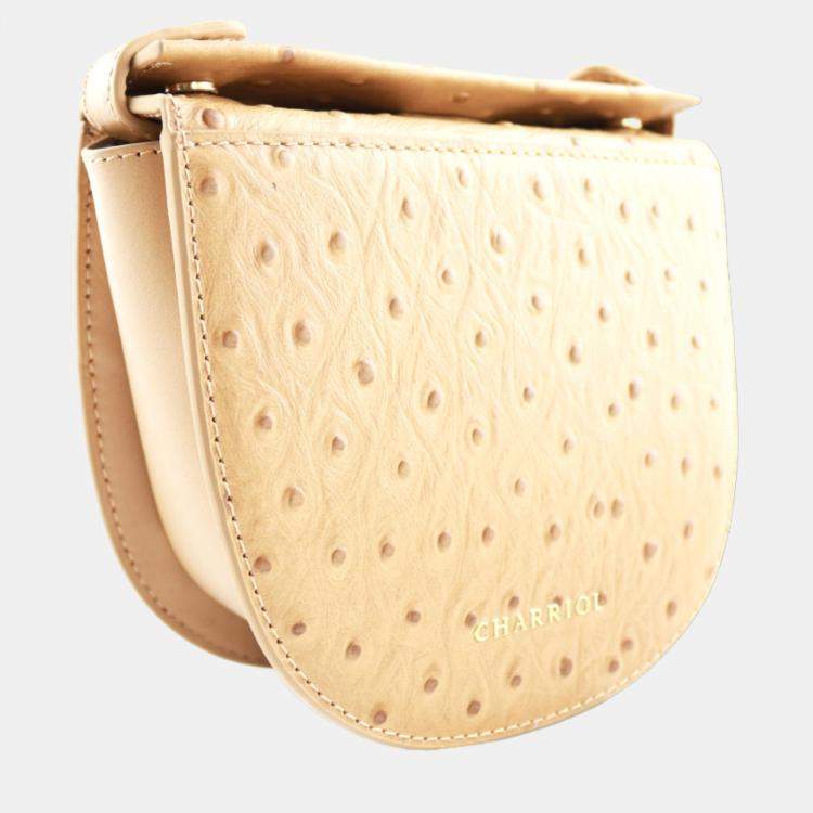 Pre Owned Charriol Brown Leather Passion Ostrich Crossbody