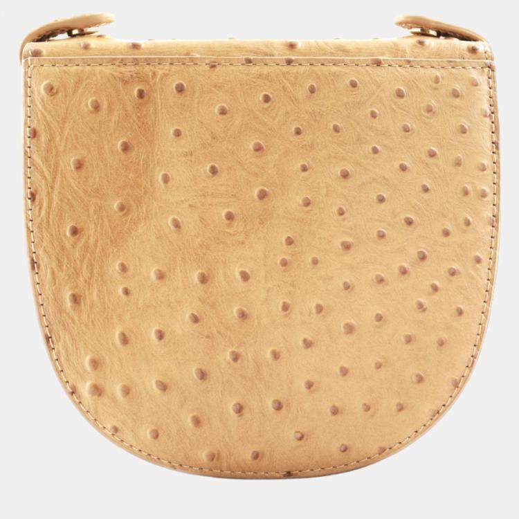 Pre Owned Charriol Brown Leather Passion Ostrich Crossbody
