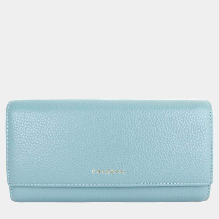 Pre Owned Charriol Light Blue Leather  Wallet