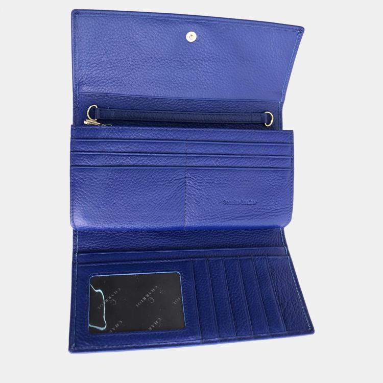 Pre Owned Charriol Navy Leather  Wallet