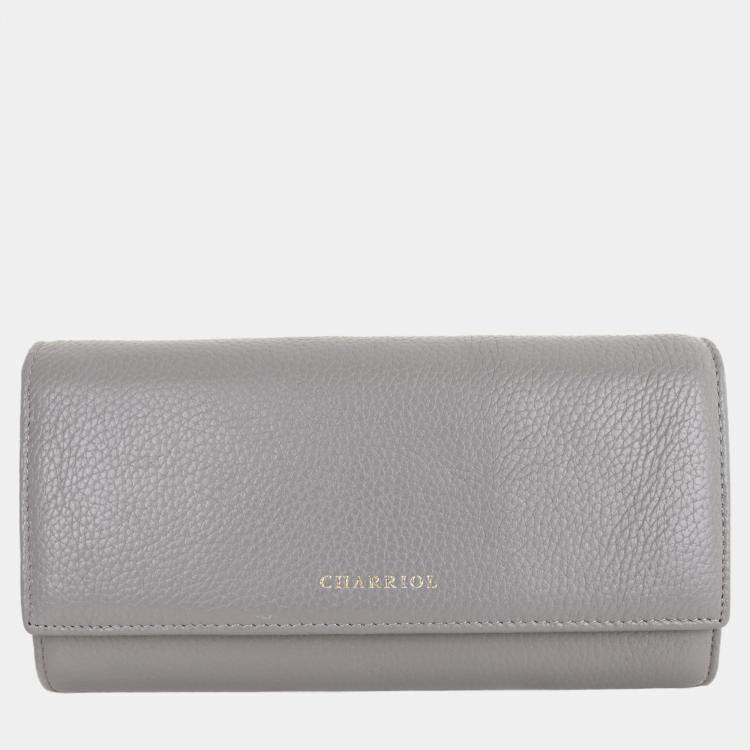 Pre Owned Charriol Grey Leather  Wallet