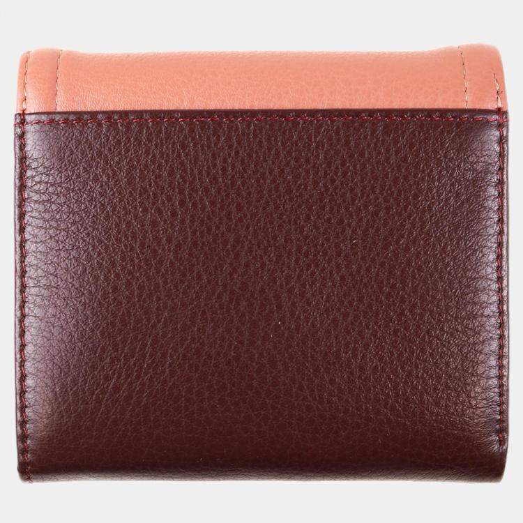 Pre Owned Charriol Wine/Cream Leather Forever Wallet