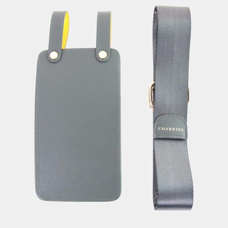 Pre Owned Charriol Grey / Yellow Leather  Mobile Accessories