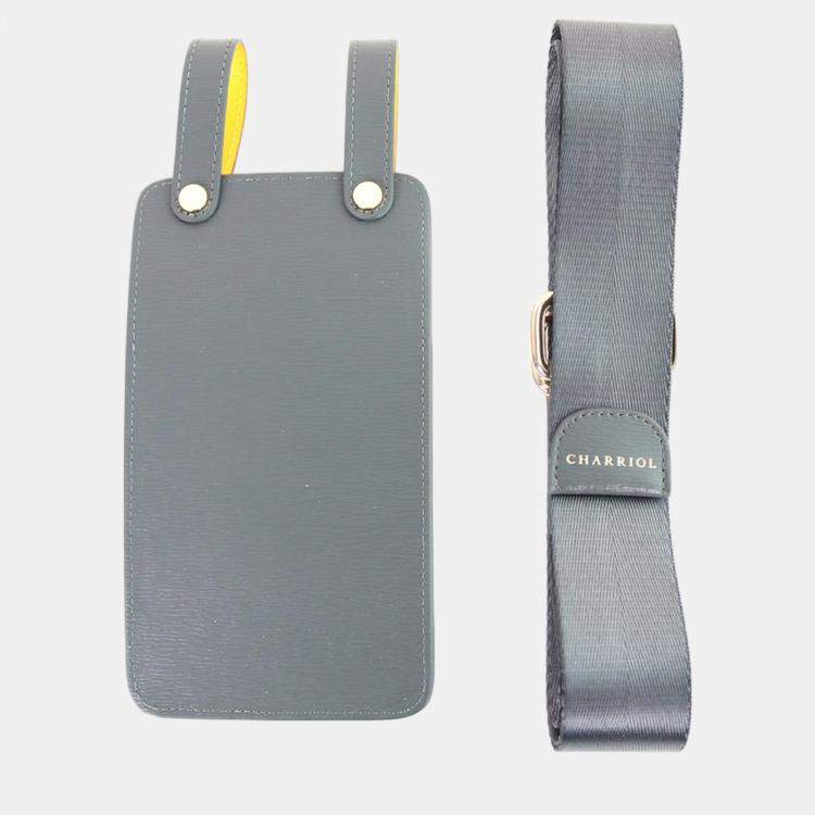 Pre Owned Charriol Grey / Yellow Leather  Mobile Accessories