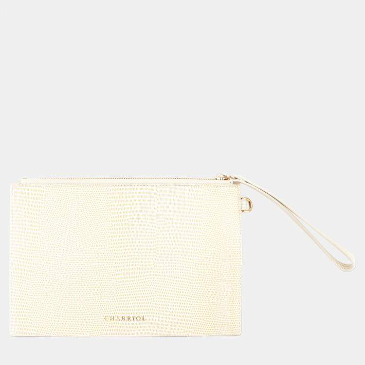 Pre Owned Charriol Beige Leather Chameleon Pouches
