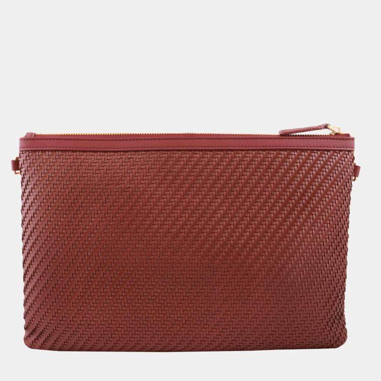Pre Owned Charriol Burgundy Leather Christina Pouches