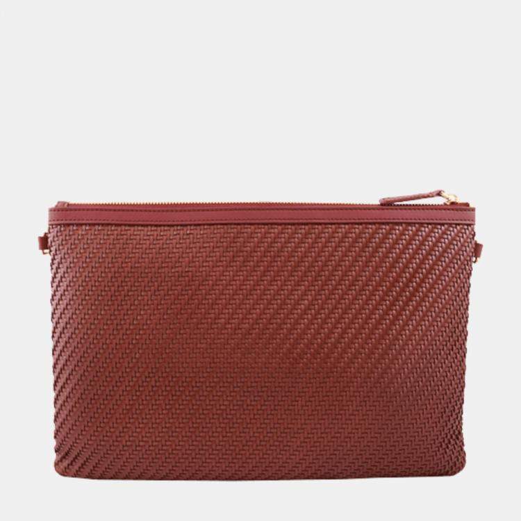 Pre Owned Charriol Burgundy Leather Christina Pouches