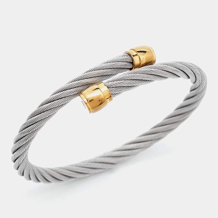 مملوكة مسبقًا Charriol Celtic Cable Gold Tone Stainless Steel Bracelet