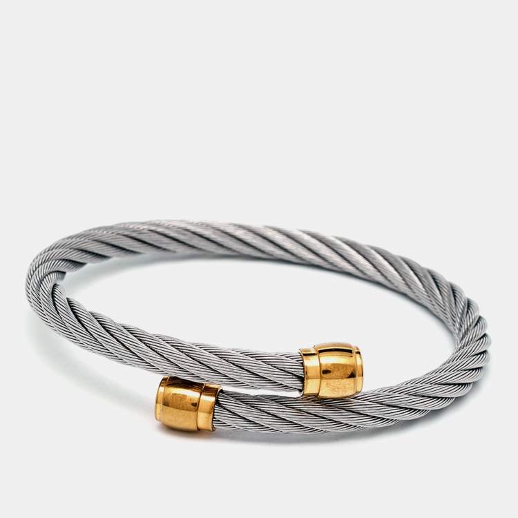 مملوكة مسبقًا Charriol Celtic Cable Gold Tone Stainless Steel Bracelet