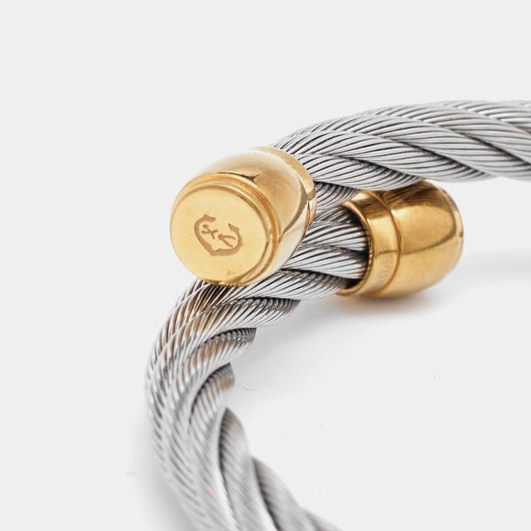 مملوكة مسبقًا Charriol Celtic Cable Gold Tone Stainless Steel Bracelet