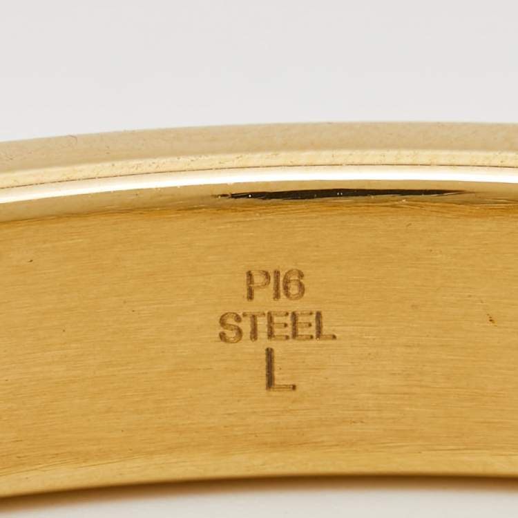 Pre Owned Charriol Forever Gold Tone Stainless Steel Bangle Bracelet L