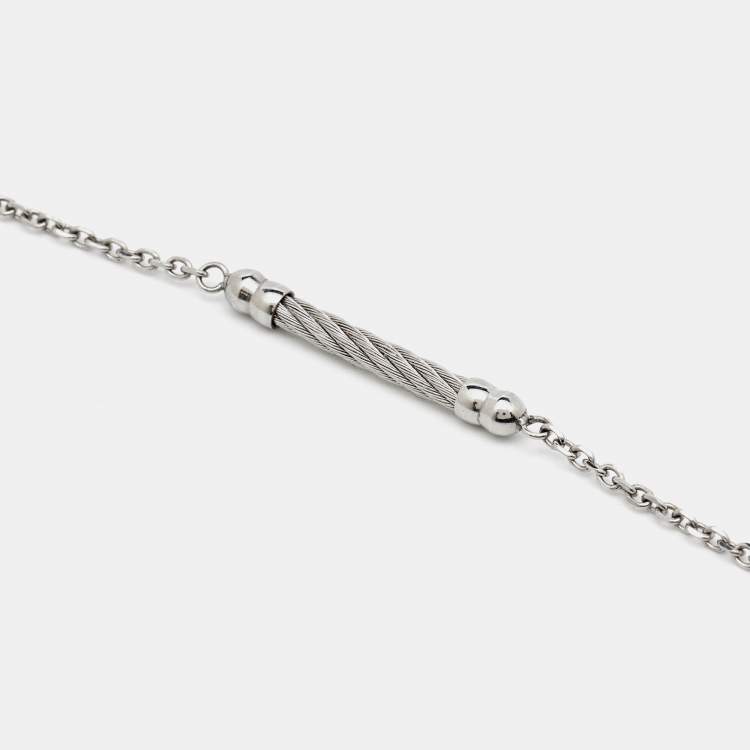 Pre Owned Charriol  Butterfly Enamel Silver Tone Necklace
