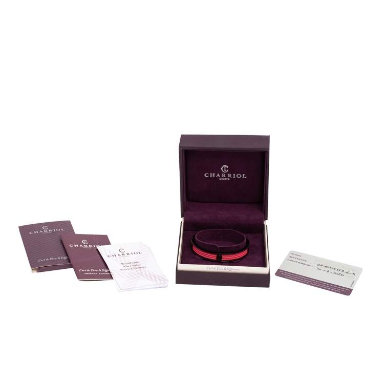 Pre Owned Charriol Pink/Black Steel PVD Forever Twisted Cable Bangle Bracelet M