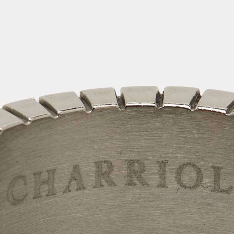 Pre Owned Charriol Silver & Blue Twisted Cable Loved Band Ring Size 62